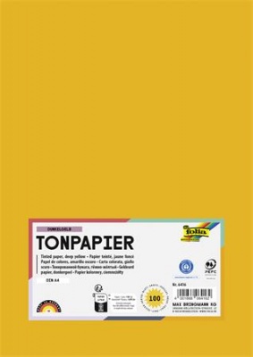 Színes papír, A4, 130 g, 100 lap, FOLIA, sötétsárga