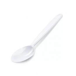 Evőkanál, műanyag, többször használatos, 18 cm, 50 db, fehér