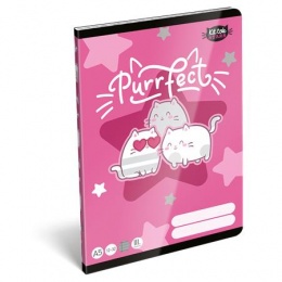 Füzet, tűzött, A5, vonalas, 32 lap, 3. osztály, LIZZYSULI, "Kit tok Stars Purrfect", "12-32"